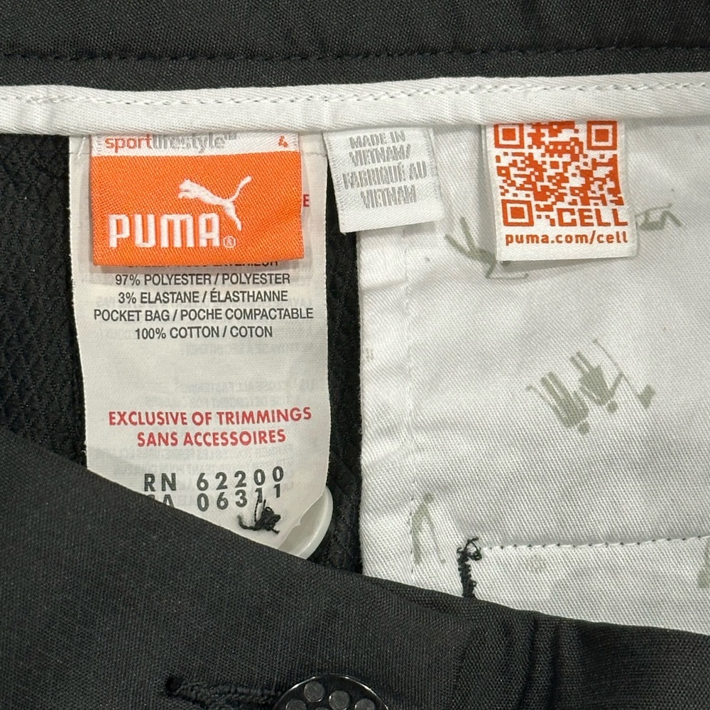 Women's Puma 4 Small Golf Shorts Black Bermuda Chino Khakis Stretch Active - Picture 9 of 10